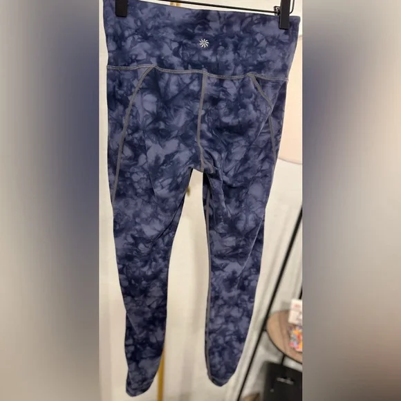 Athleta Blue Tie-Dye High-Rise Leggings | Size Small - Picture 8 of 11